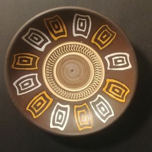 Vtg MCM Germany Ceramic Hand made Decor Wall Plate